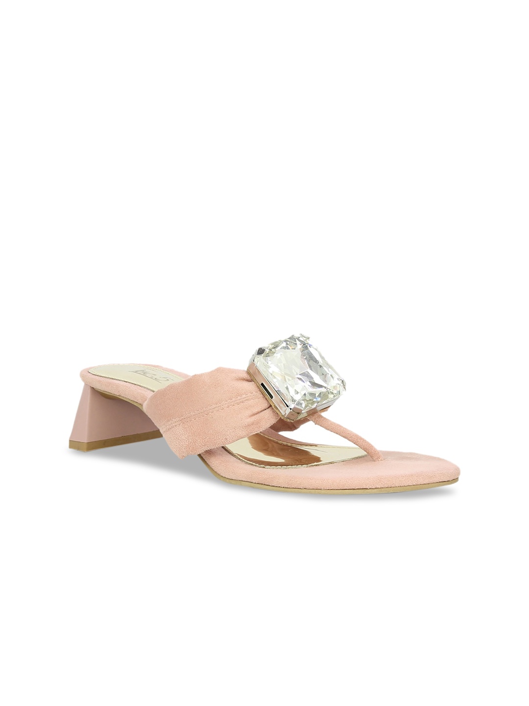 

Inc 5 Women Peach-Coloured Solid Mules With Embellishment