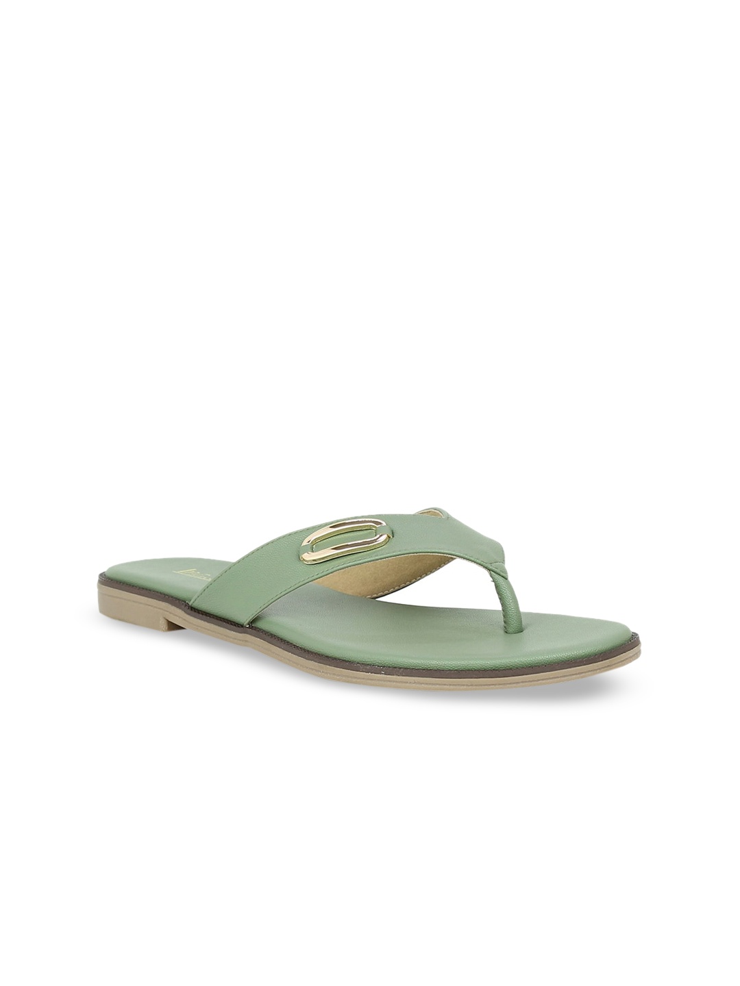 

Inc 5 Women Green Solid Open Toe Flats