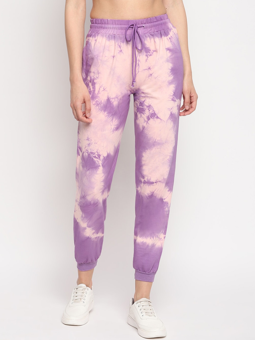 

OTORVA Women Pink Cotton Purple Dyed Joggers