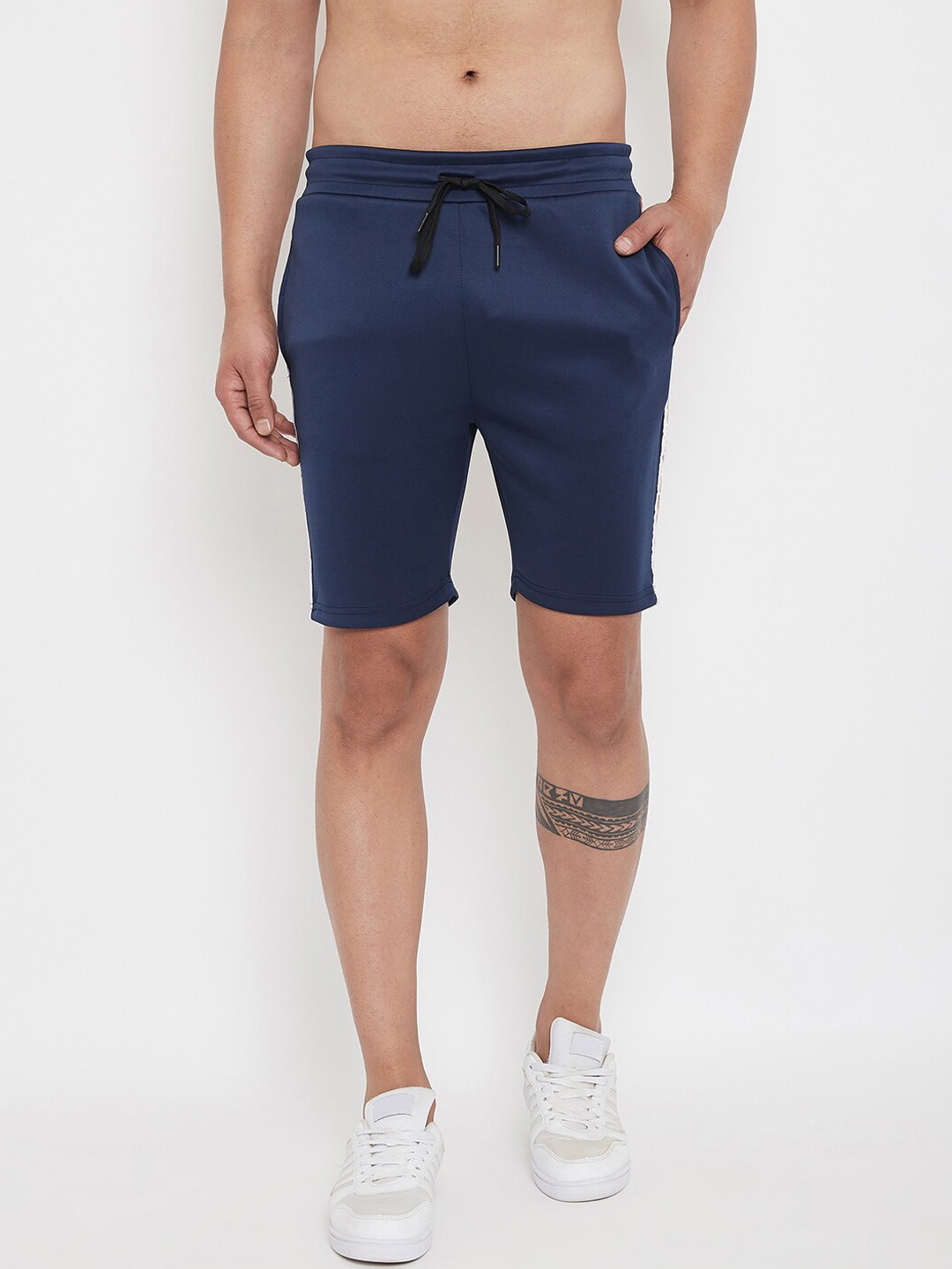 

FUGAZEE Men Navy Blue Solid Slim Fit Regular Shorts