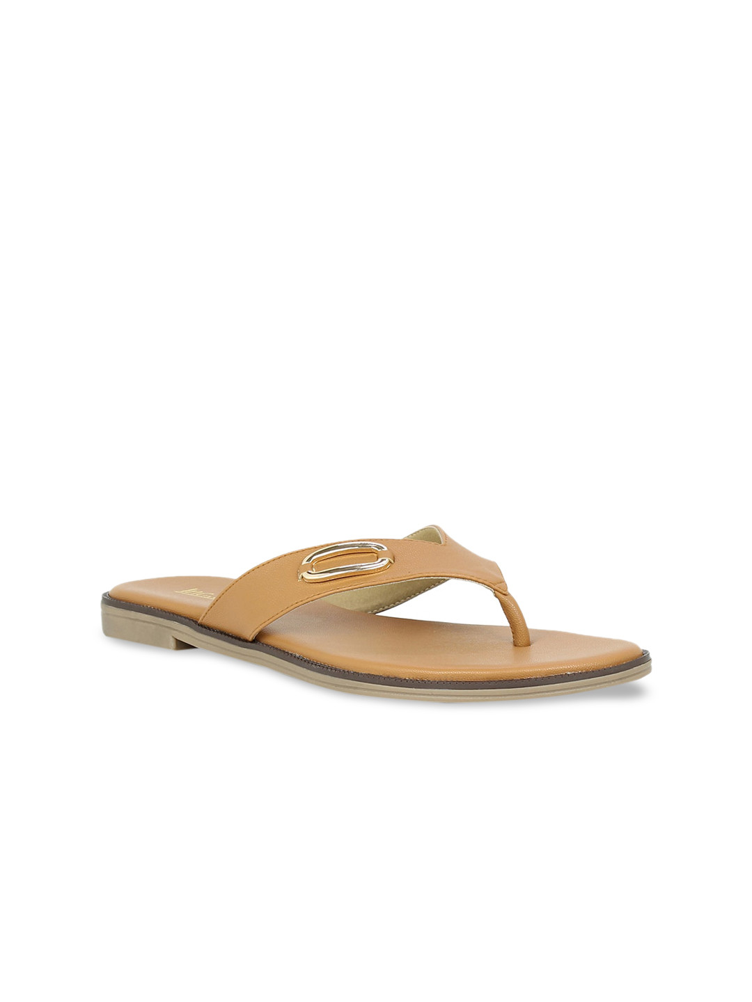 

Inc 5 Women Tan Solid Open Toe Flats