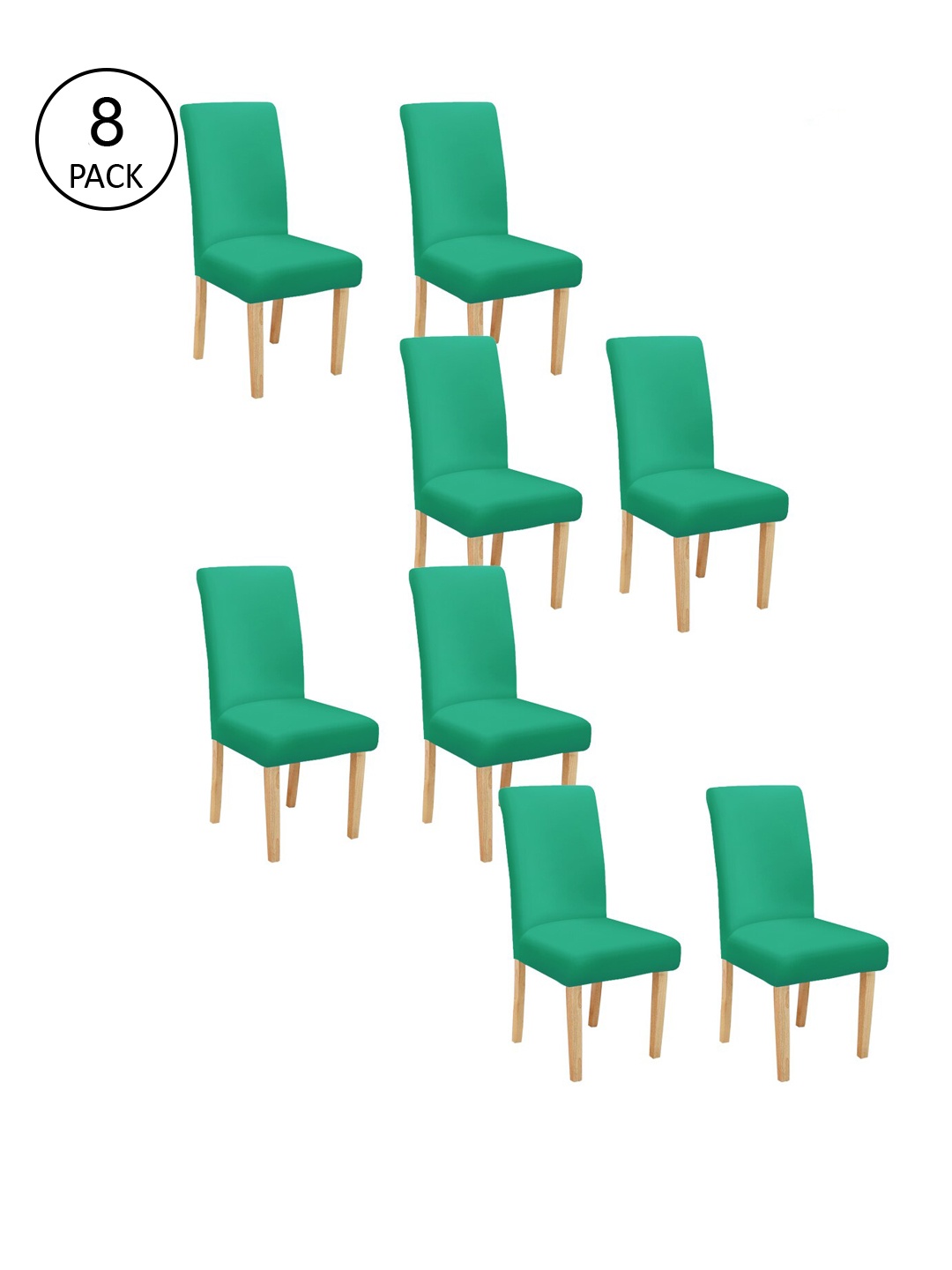 

Cortina Set Of 8 Green Solid Chair Covers