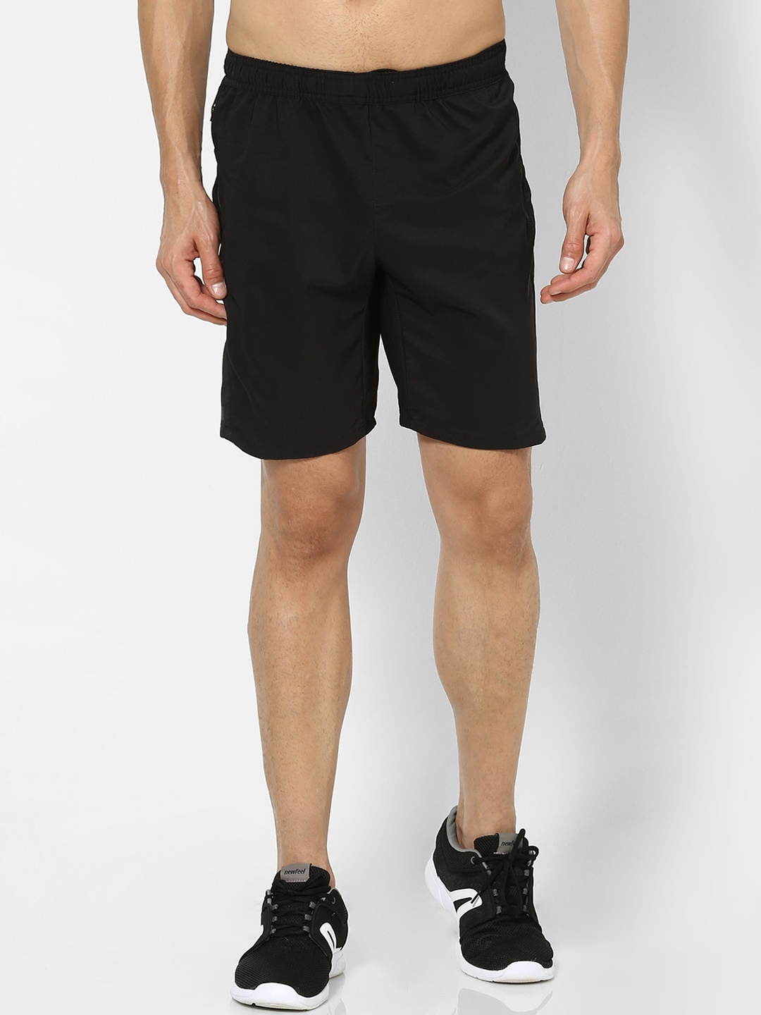 

Domyos by Decathlon Men Black Fitness Training Dry-Fit Shorts With Side Zip