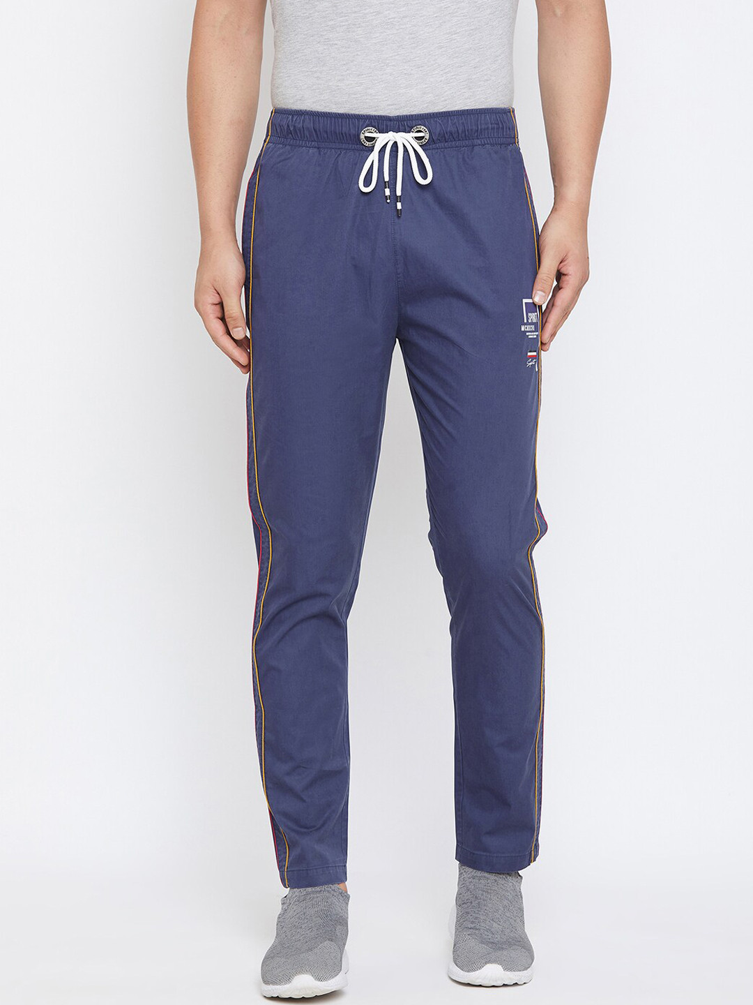 

Spirit Men Blue Solid Cotton Track Pants