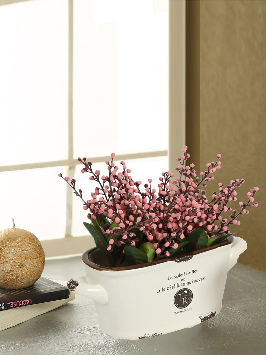 

Aapno Rajasthan White Printed Ceramic Pot