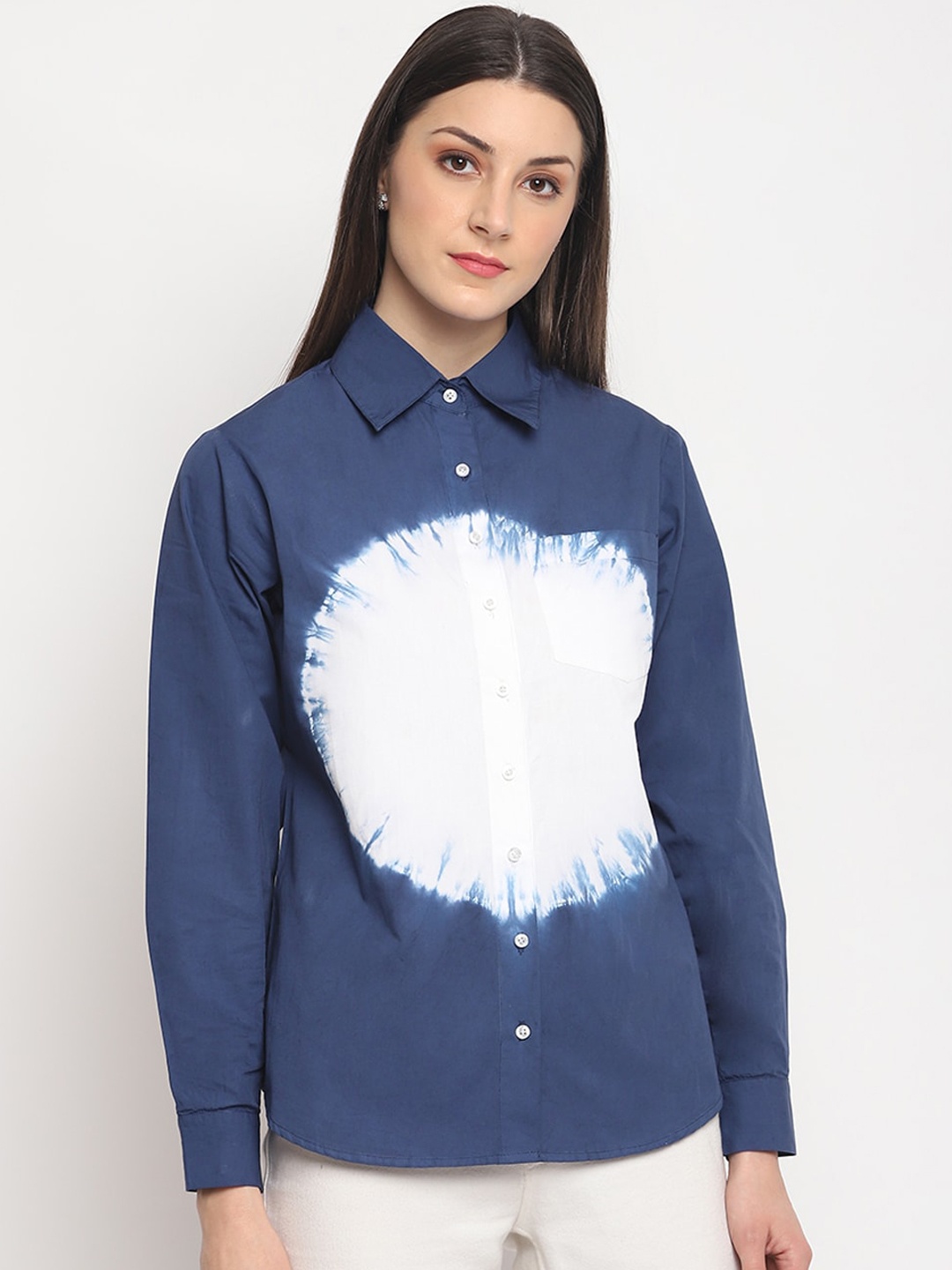

OTORVA Women Blue Rayon Regular Fit Printed Casual Shirt