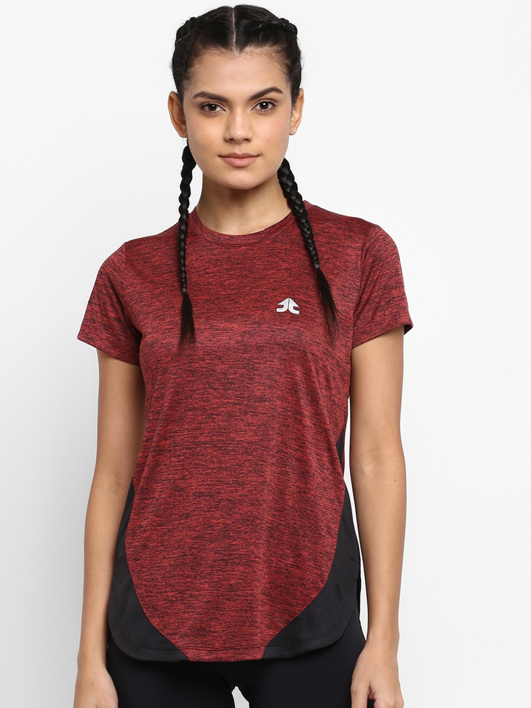 

OFF LIMITS Women Red Solid Round Neck T-shirt
