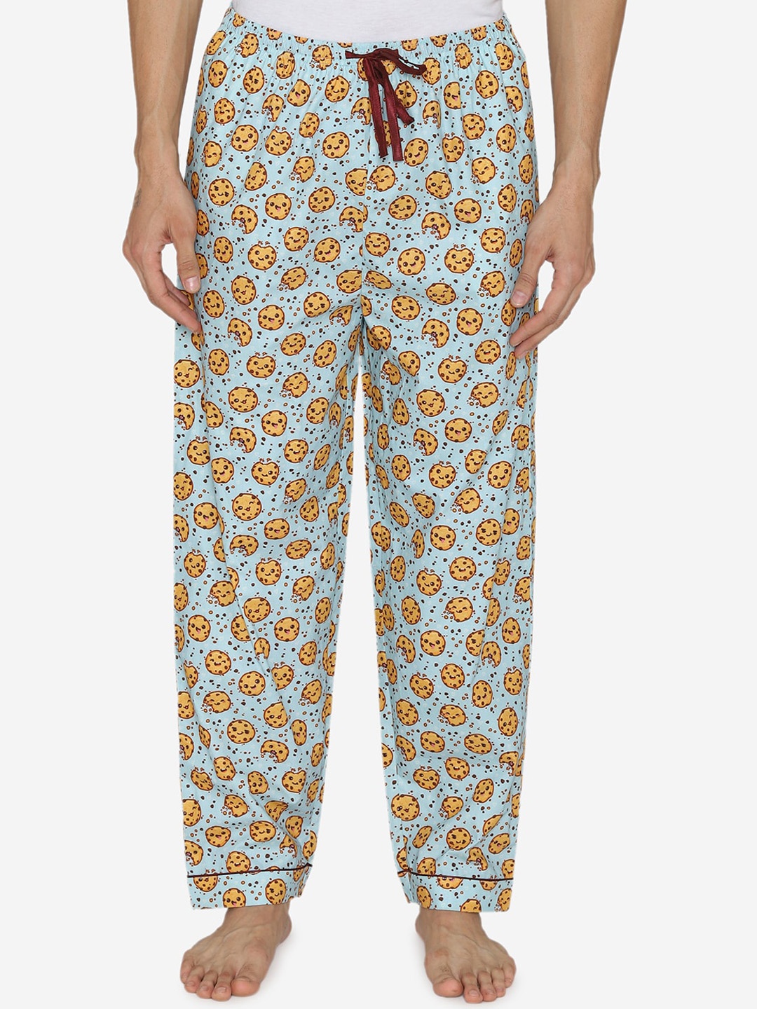 

Fluffalump Men Blue Printed Cotton Lounge Pants