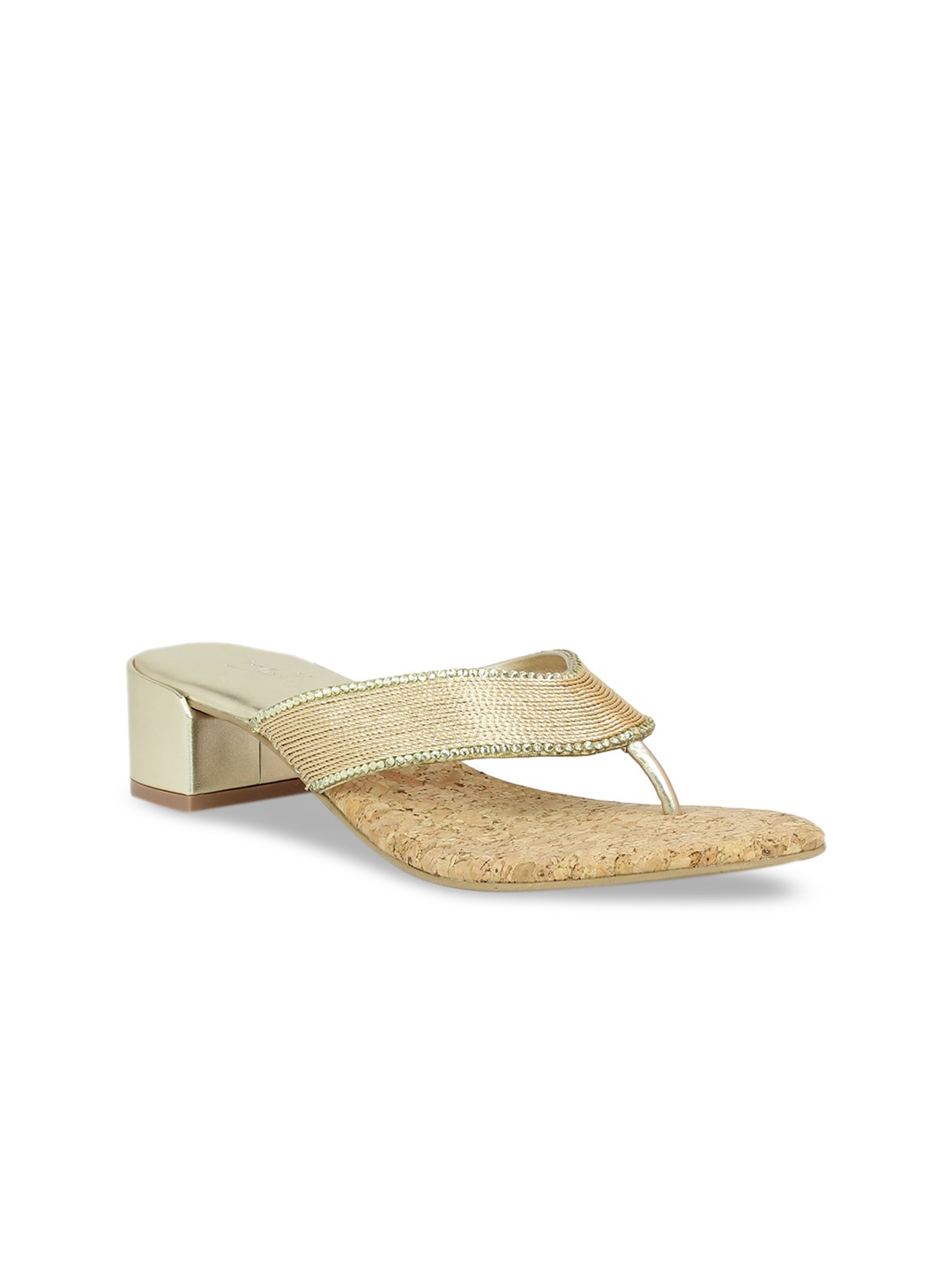 

Inc 5 Women Gold-Toned Textured Sandals