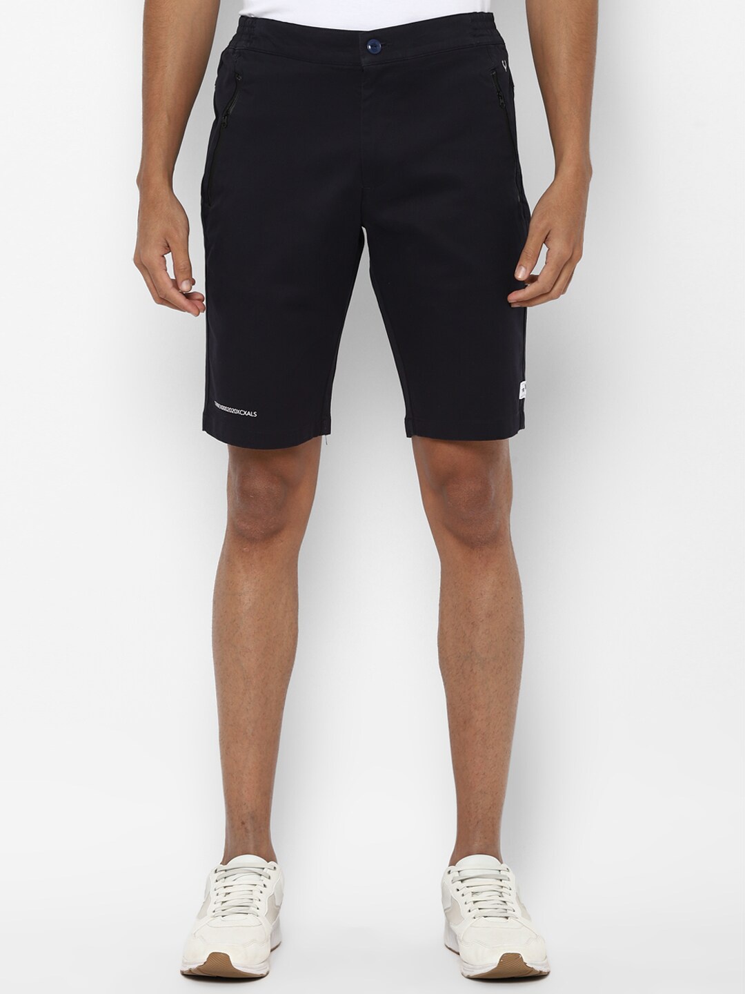 

Allen Solly Tribe Men Navy Blue Solid Slim Fit Regular Shorts