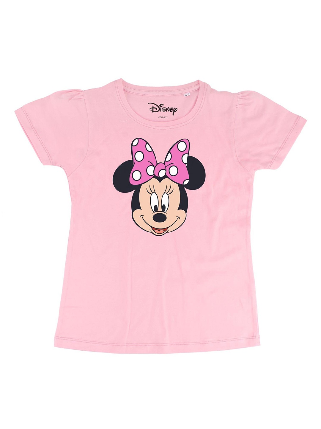 

Minnie Girls Pink Minnie Mouse Printed Round Neck T-shirt