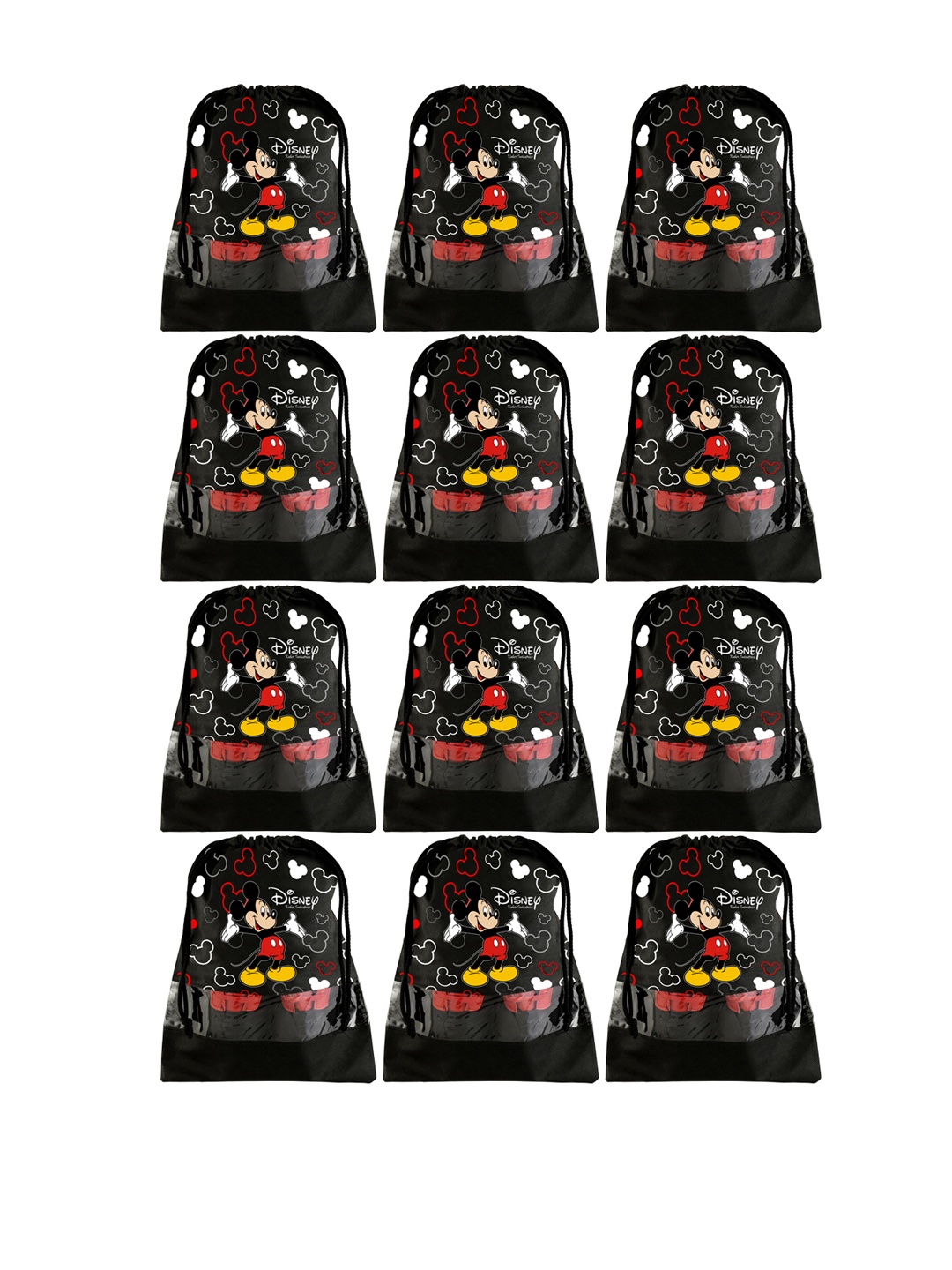 

Kuber Industries Set Of 12 Black Mickey Mouse Printed Dust-Proof Shoe Organizers