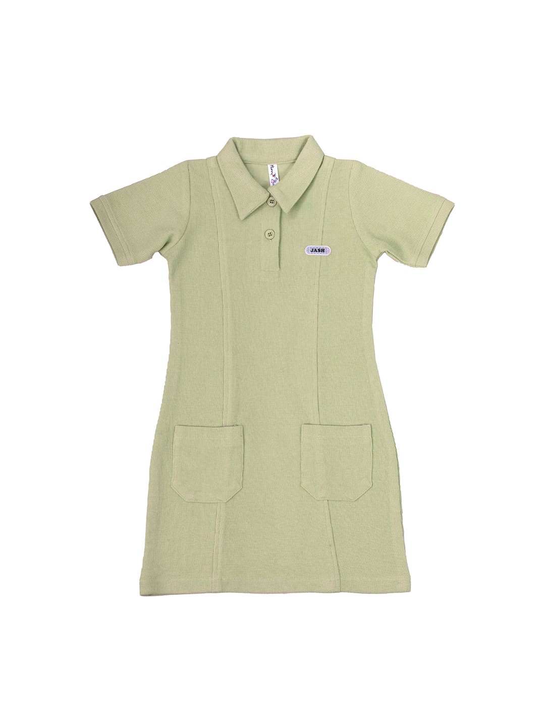 

Hunny Bunny Girls Green Cotton Solid T-shirt Dress