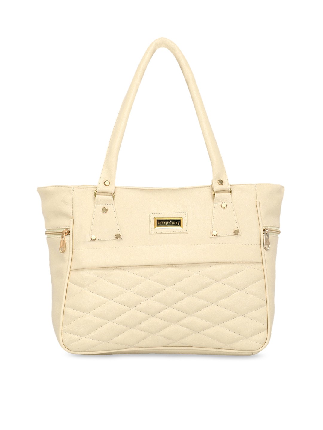 

Stropcarry Cream-Coloured Solid Shoulder Bag