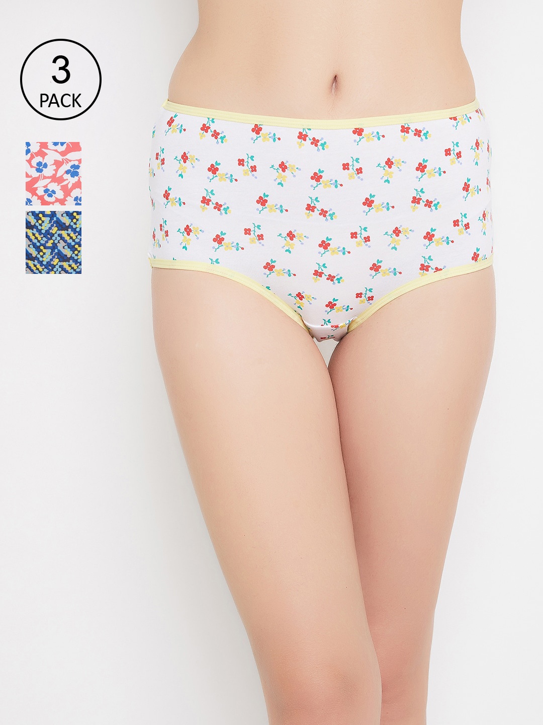 

Clovia Women Pack Of 3 Hipster Briefs COMPN1075S, White