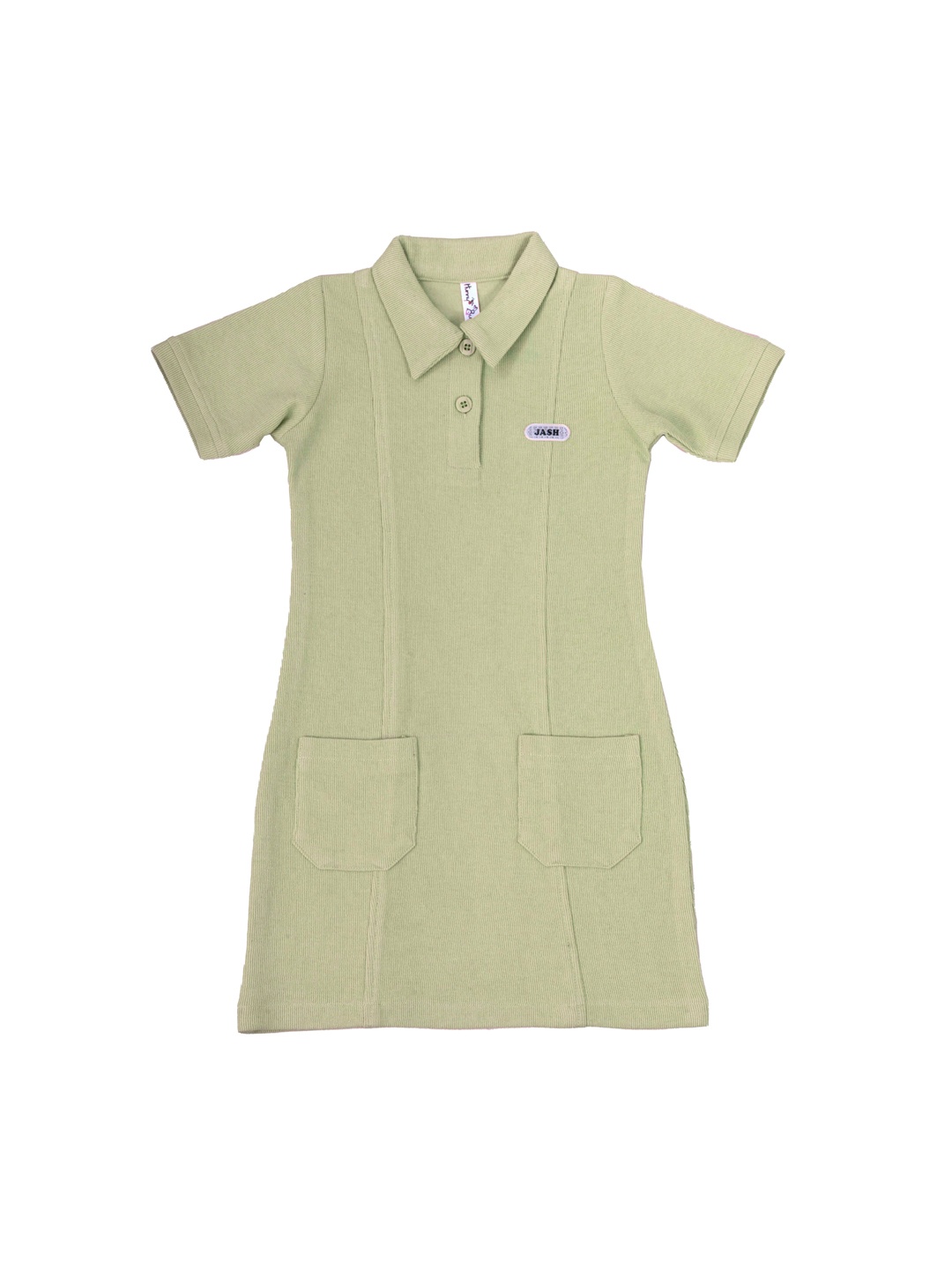 

Hunny Bunny Girls Green Cotton Solid T-shirt Dress