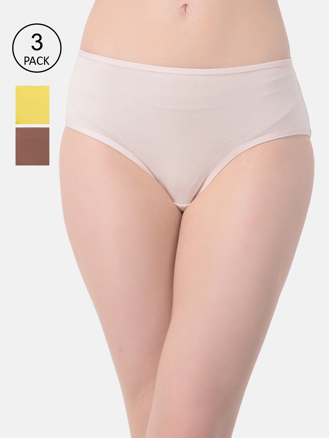 

Clovia Women Pack of 3 Assorted Hipster Briefs COMPN1087