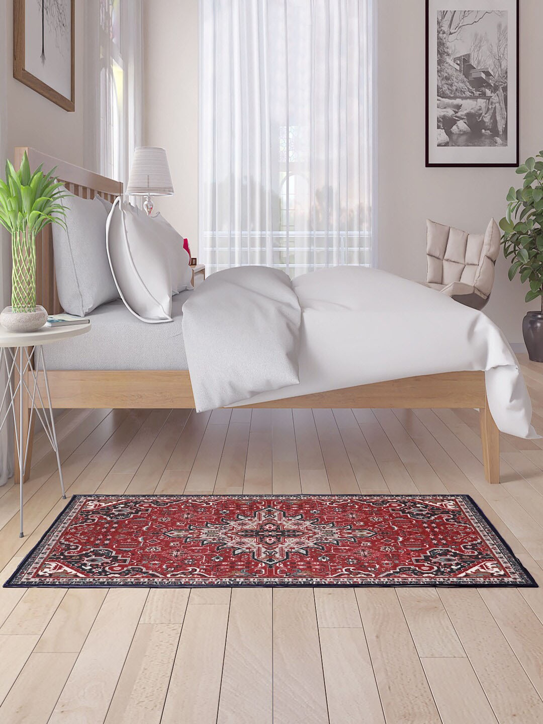 

Status Red & Black Printed Rectangular Bed Runner