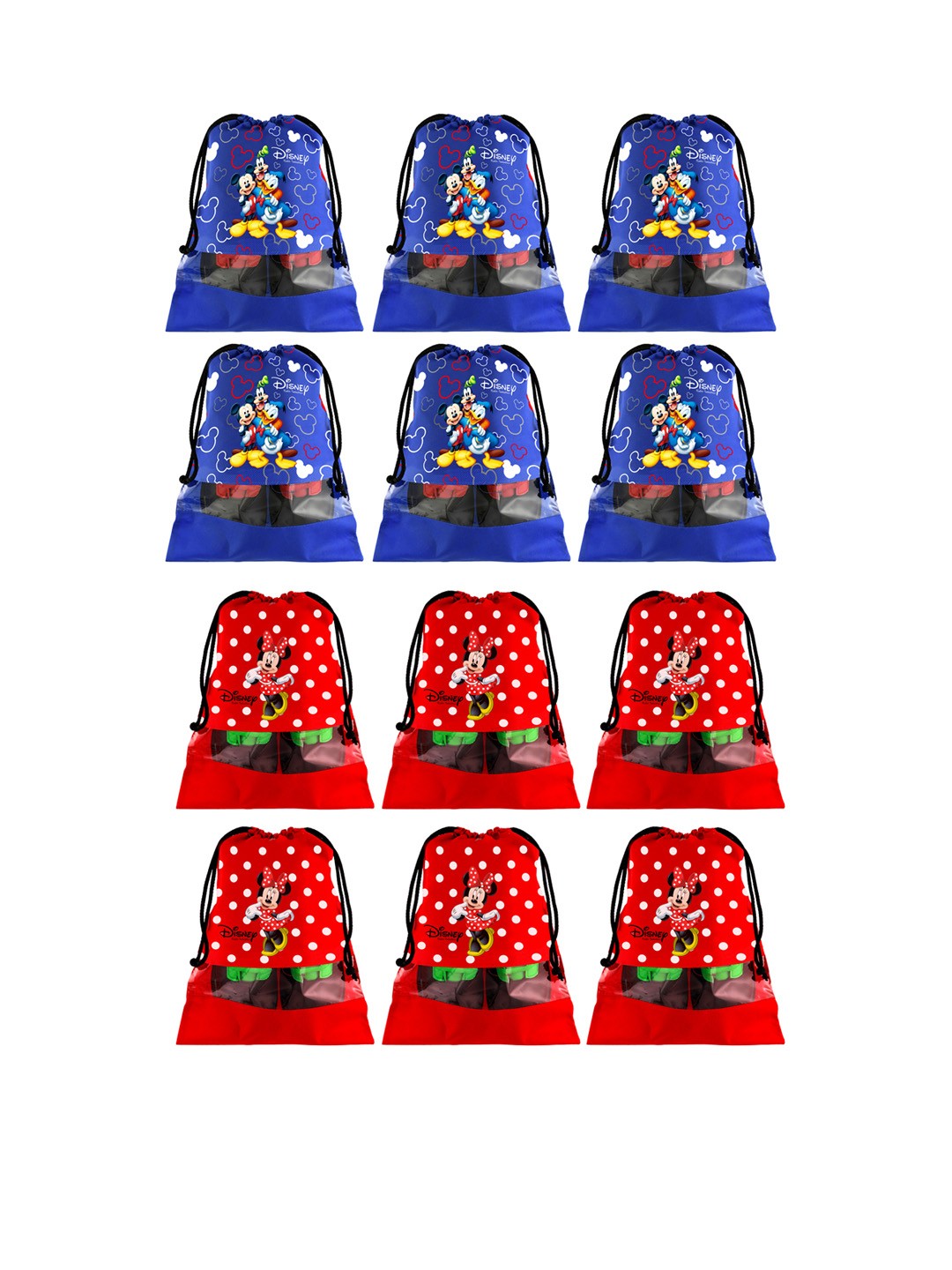 Kuber Industries Set Of 12 Disney Printed Dust-Proof Shoe Organisers, Blue