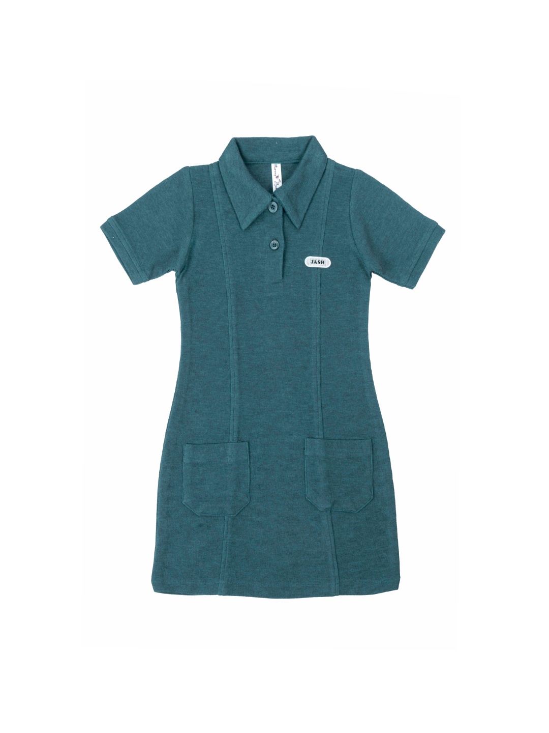 

Hunny Bunny Girls Teal Blue Cotton Solid T-shirt Dress