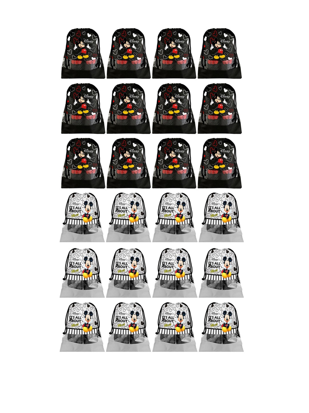 

Kuber Industries Black & Grey Set Of 24 Disney Printed Dust-Proof Shoe Organisers
