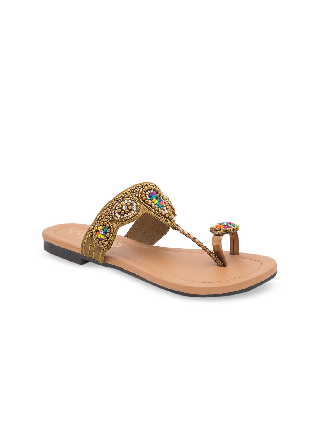

WALK N STYLE COLLECTION Women Beige Solid One Toe Flats
