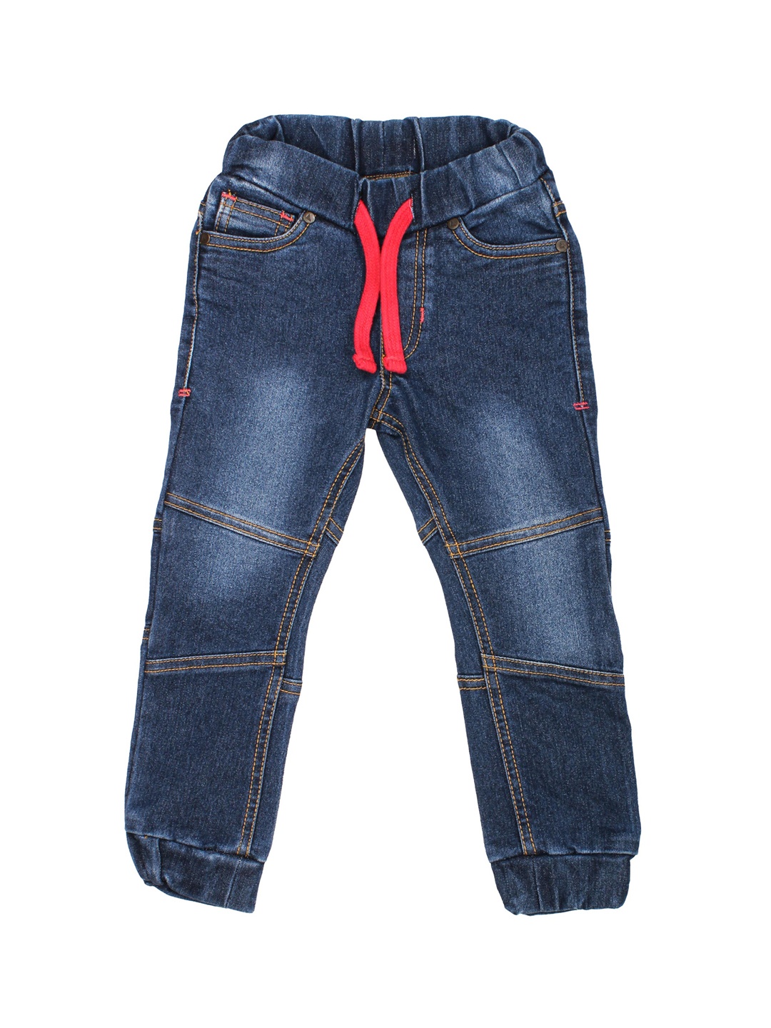 

Lil Lollipop Kids Navy Blue Mid-Rise Clean Look Pure Cotton Jogger Jeans