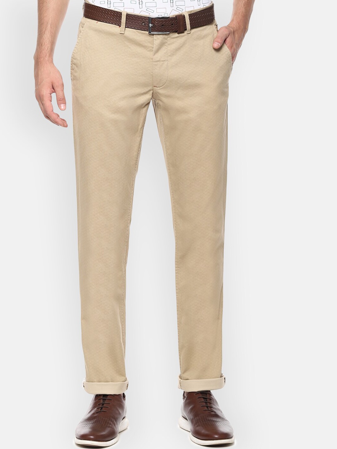

Louis Philippe Sport Men Beige Slim Fit Solid Formal Trousers