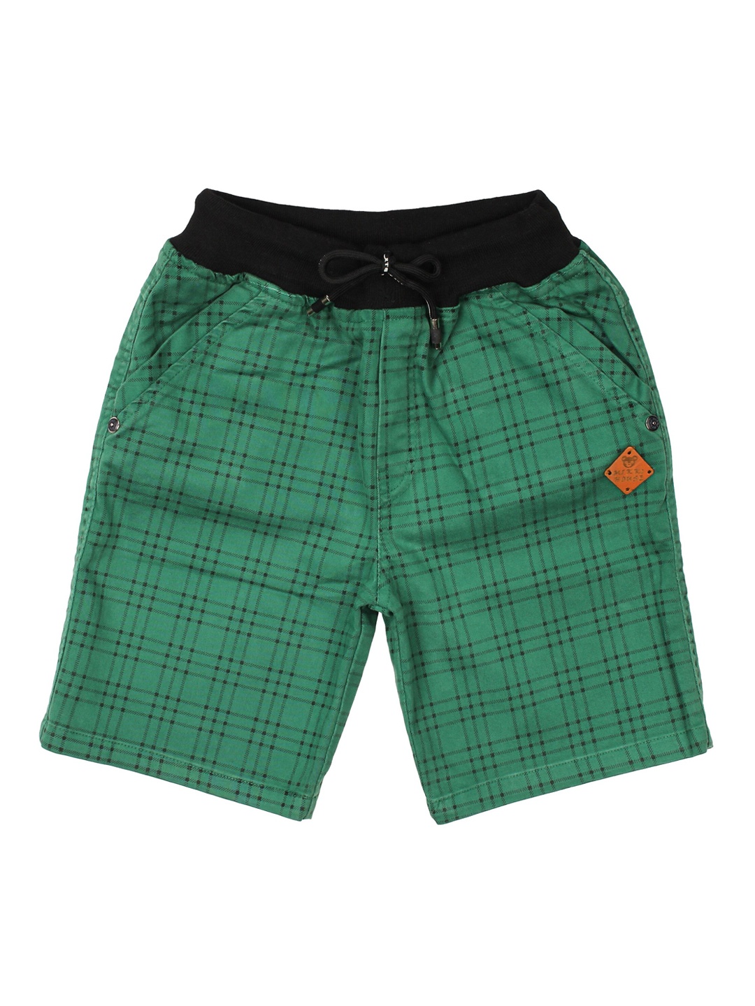 

Lil Lollipop Boys Green Checked Regular Fit Regular Shorts