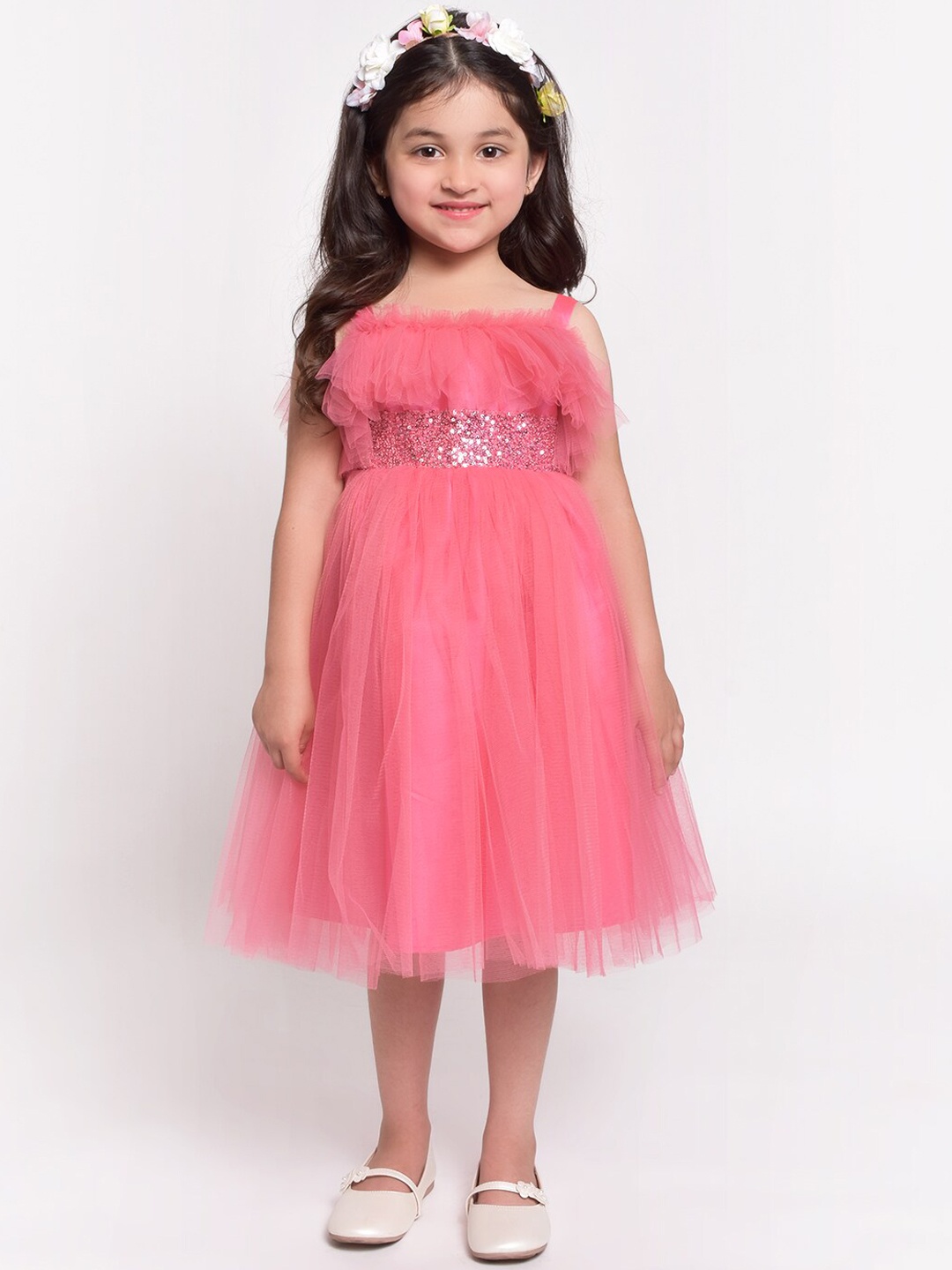 

Jelly Jones Girls Pink Solid Fit and Flare Dress