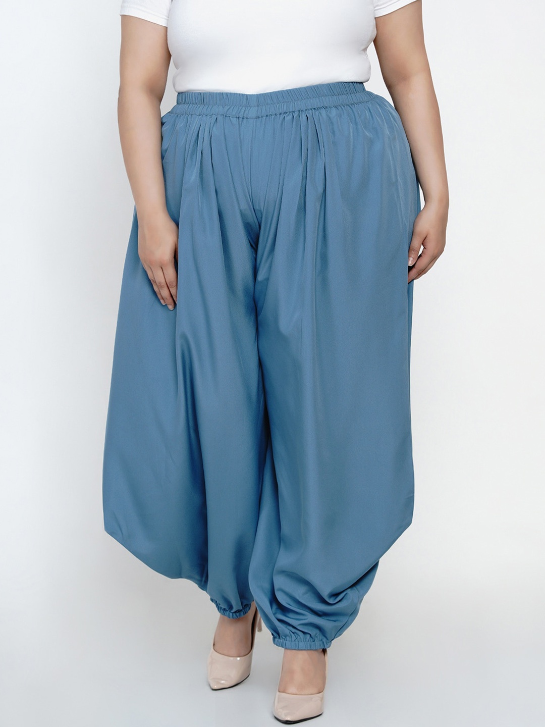 

Fabnest Curve Women Blue Solid Harem Pants