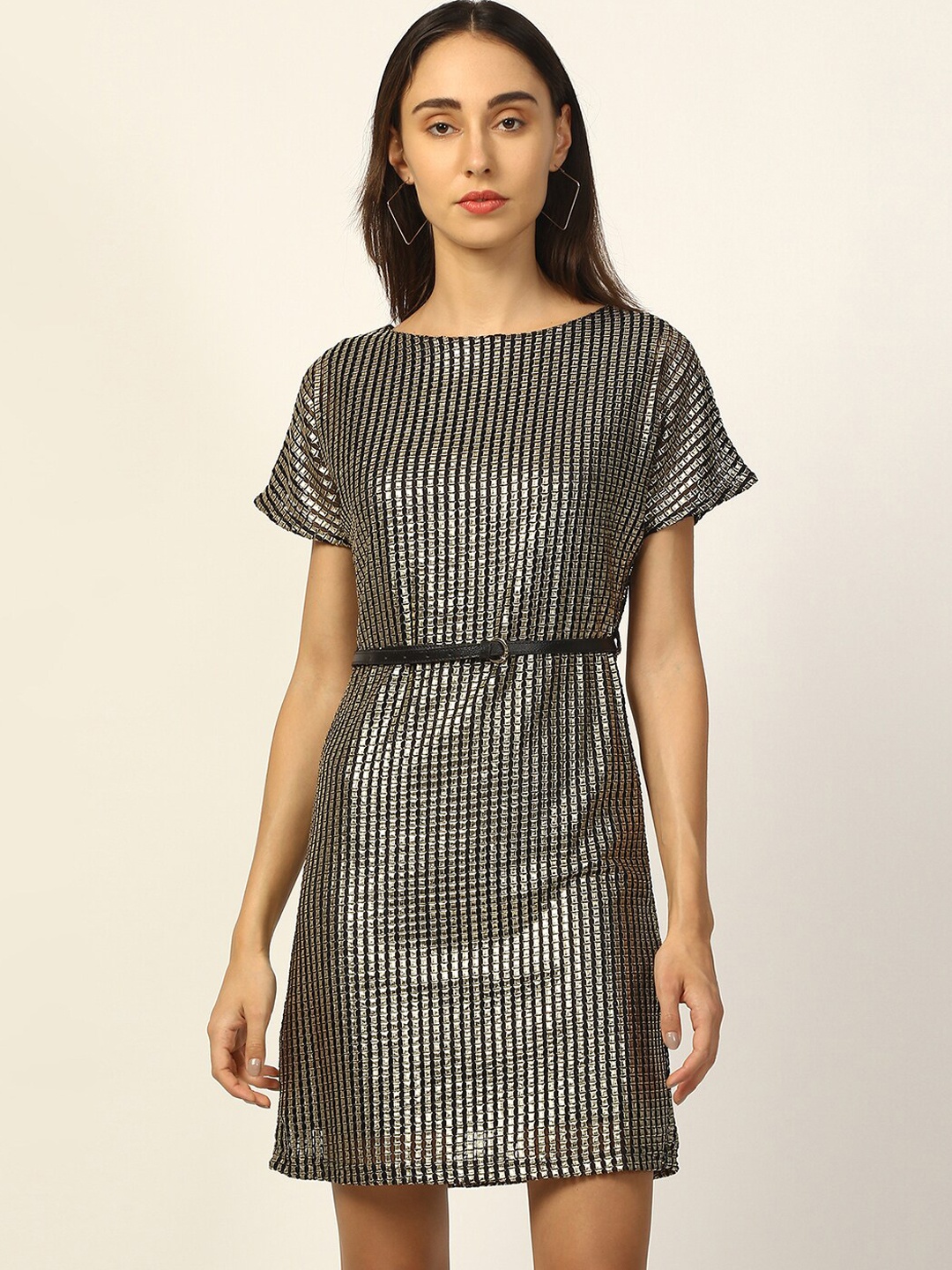 

ZOELLA Women Black Embellished A-Line Dress