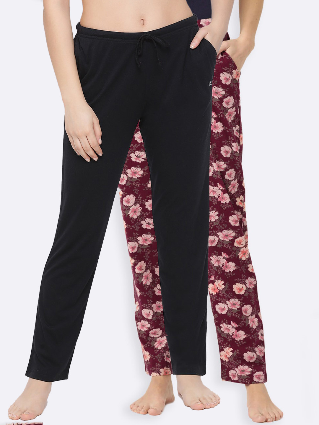 

Kanvin Women Pack of 2 Pure Cotton Lounge Pants, Black
