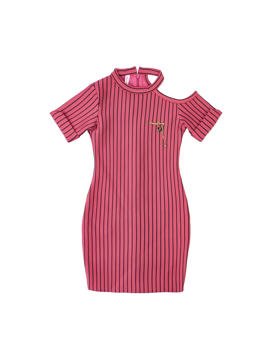 

Hunny Bunny Girls Pink & Black Striped Sheath Dress