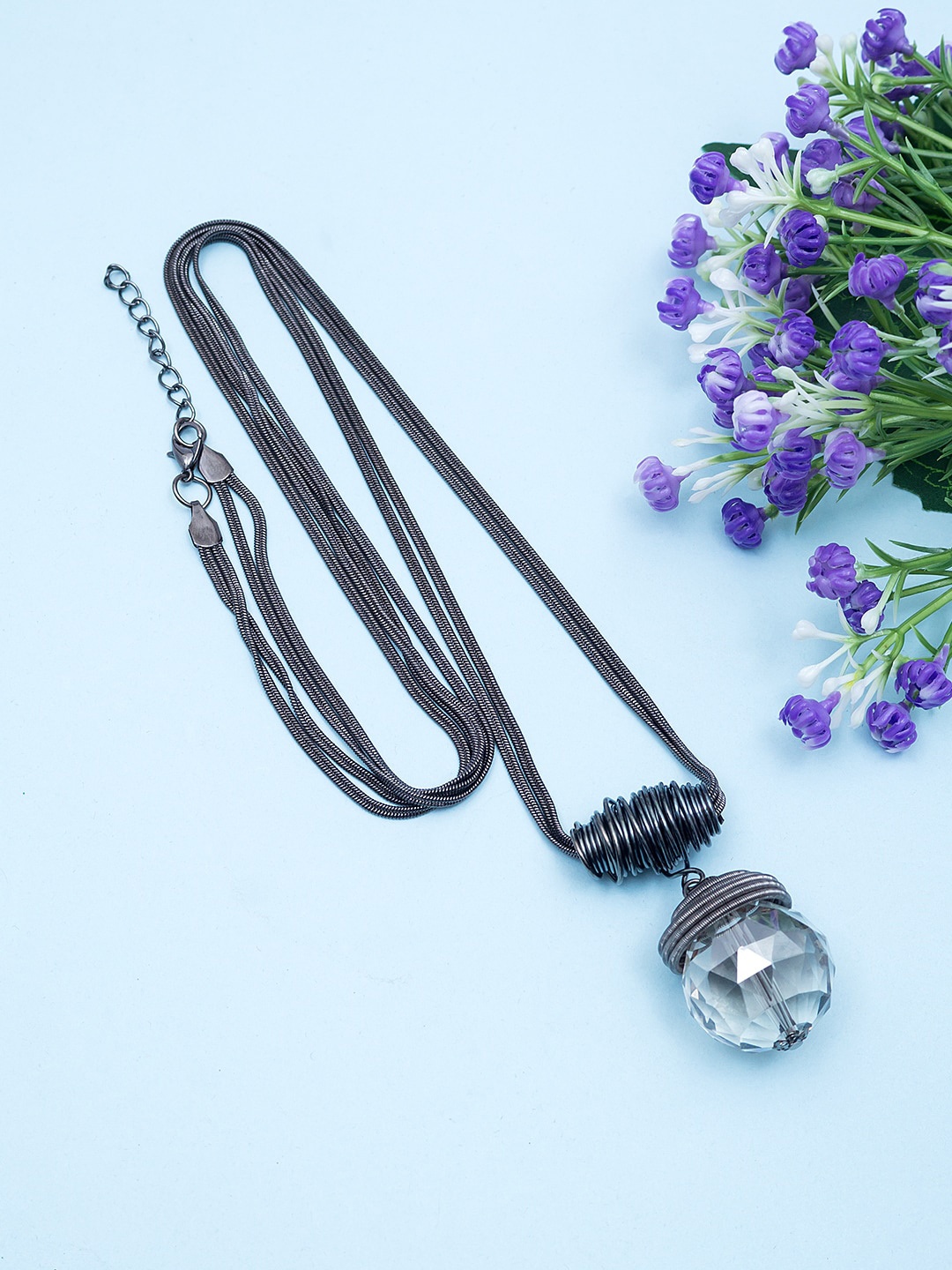 

Golden Peacock Gunmetal-Toned Long Necklace, Metallic