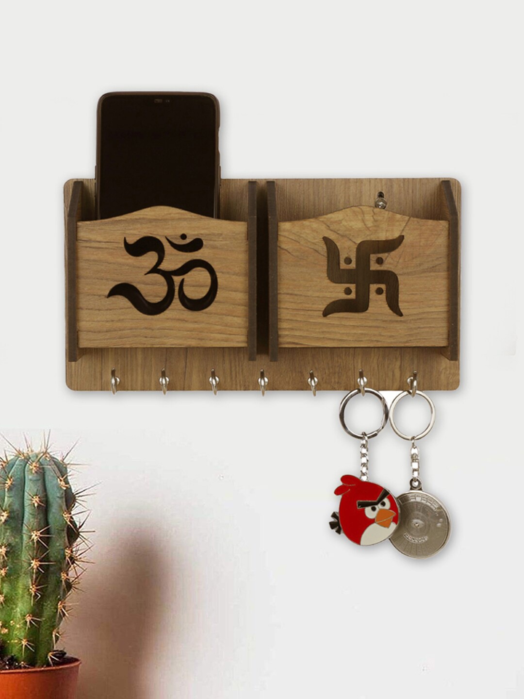 

ROMEE Brown Wooden Key & Mobile Stand Holder