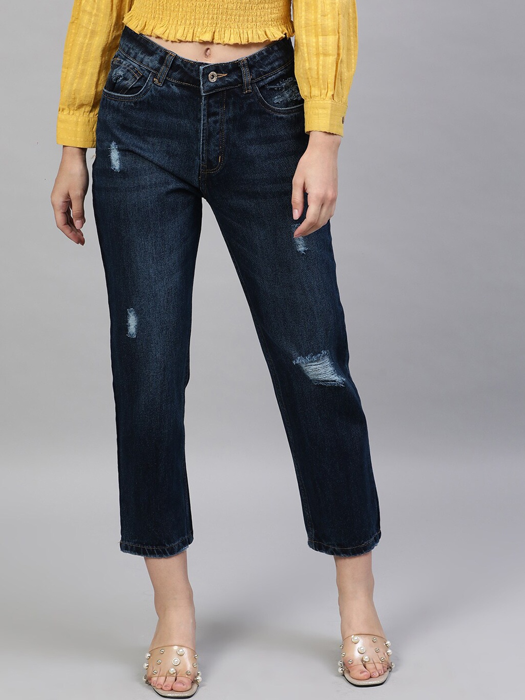 

STREET 9 Women Blue Mid-Rise Straight Fit Jeans