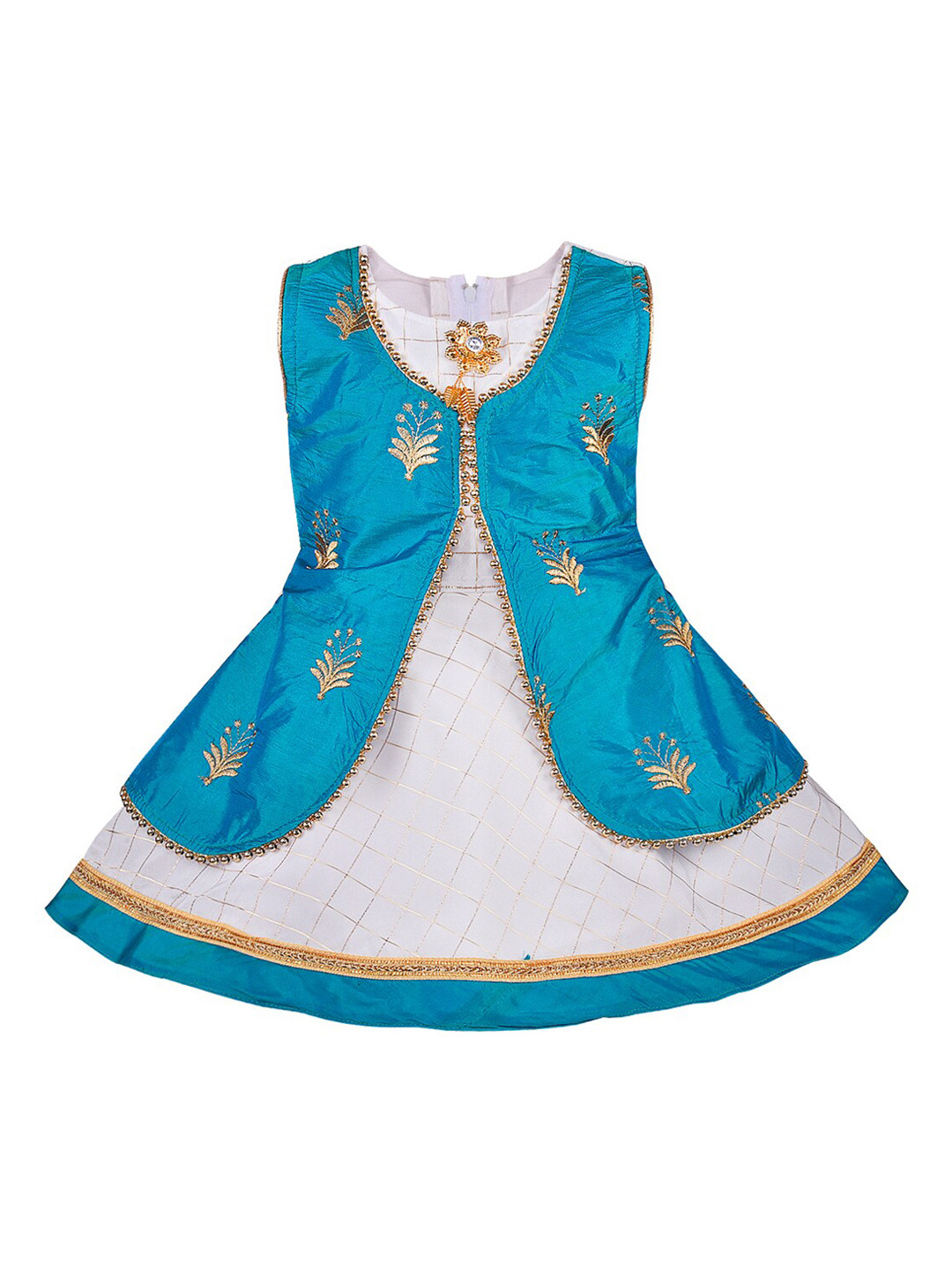 

Wish Karo Girls Blue Embellished Fit and Flare Dress