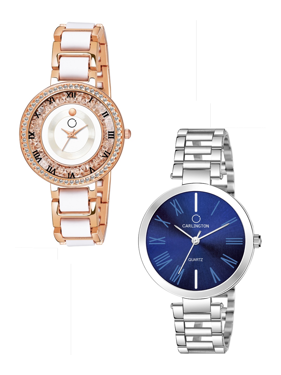 

CARLINGTON Unisex Set Of 2 Multicoloured Analogue Watches 112 Blue & Mova, Multi
