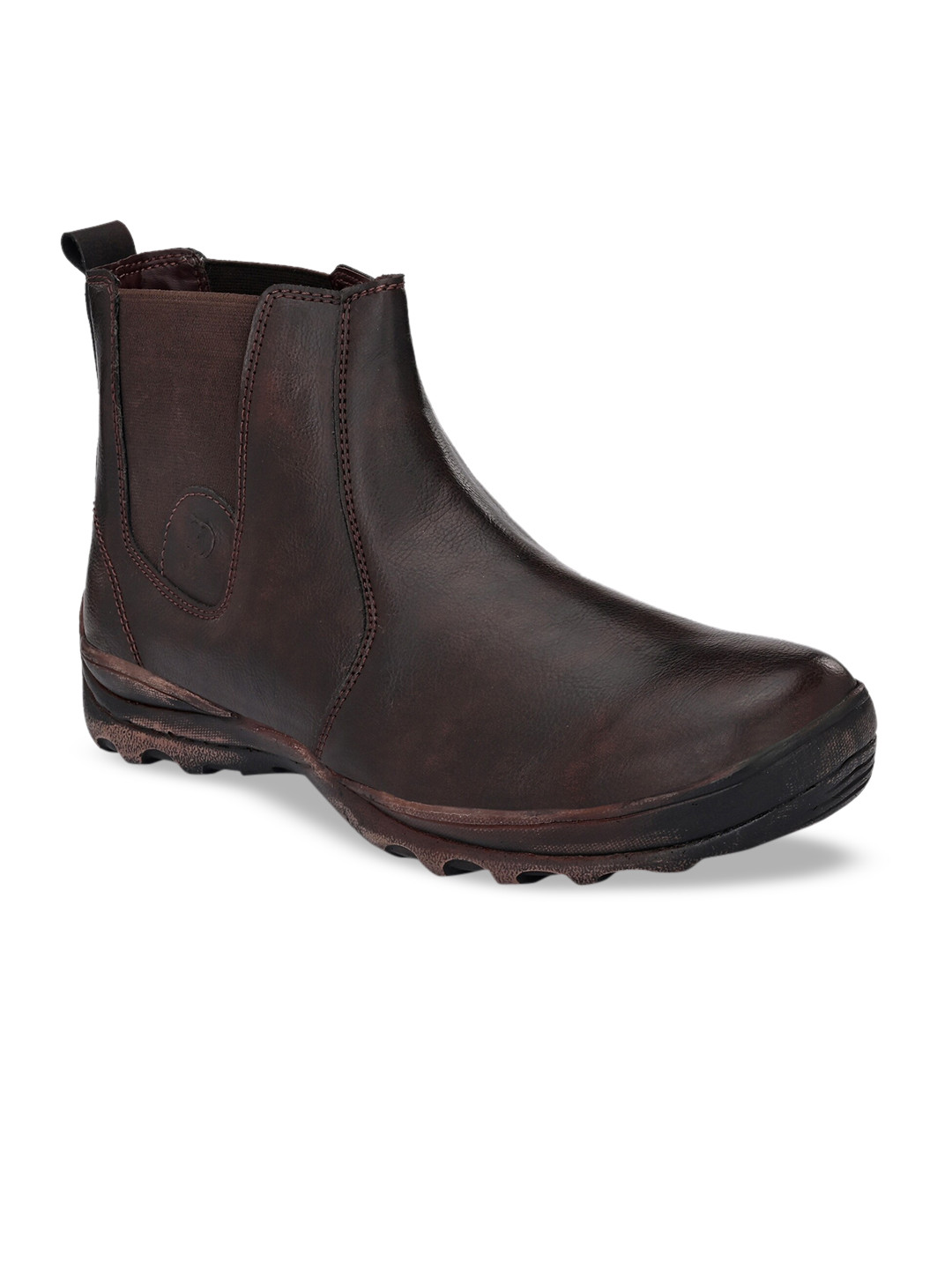 

El Paso Men Coffee Brown Solid Flat Boots