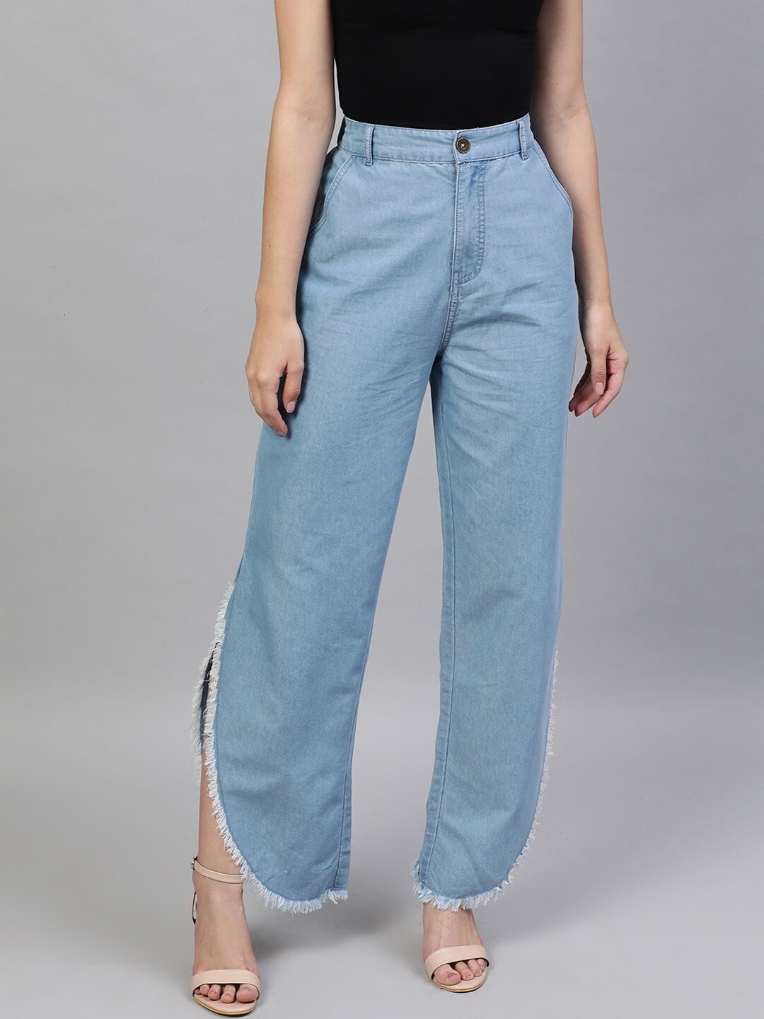 

STREET 9 Women Blue Tapered Fit Solid Joggers