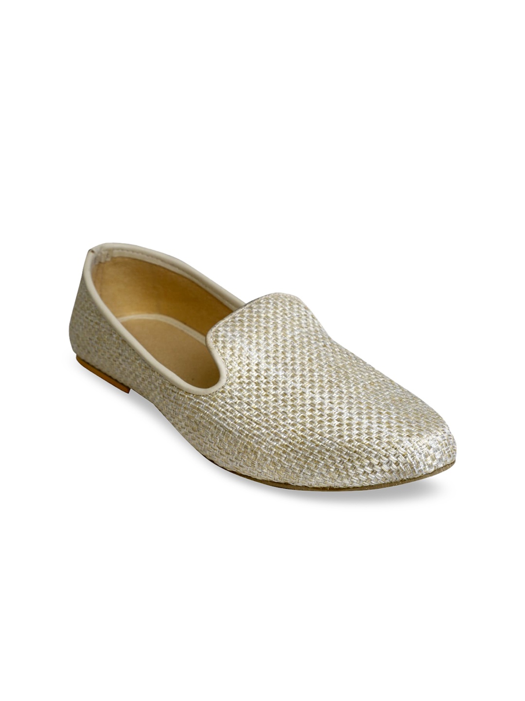 

PANAHI Men Beige Woven Design Handmade Mojaris