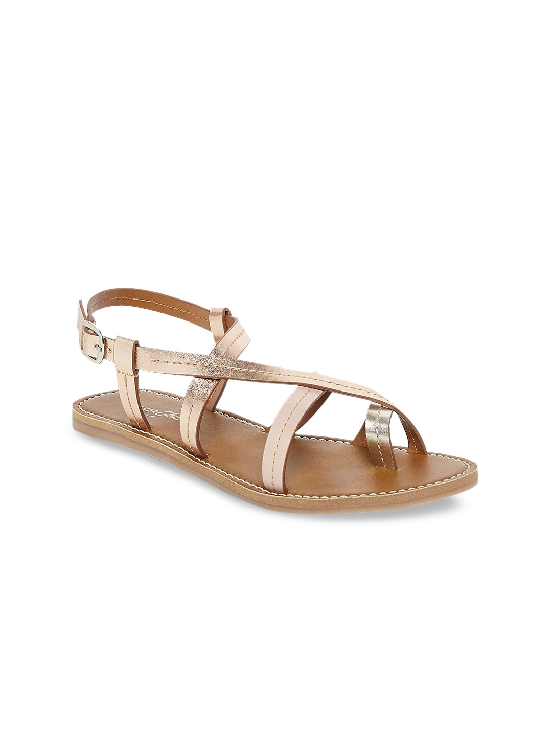

Forever Glam by Pantaloons Women Gold-Toned Solid One Toe Flats