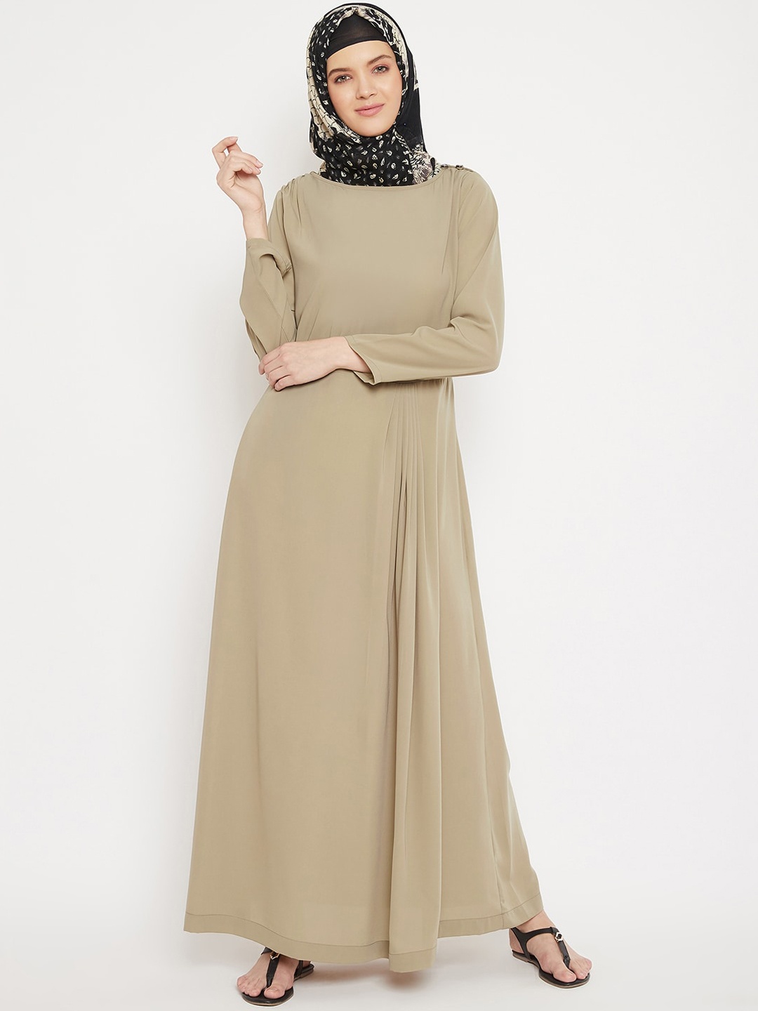 

MOMIN LIBAS Women Beige Solid Abaya