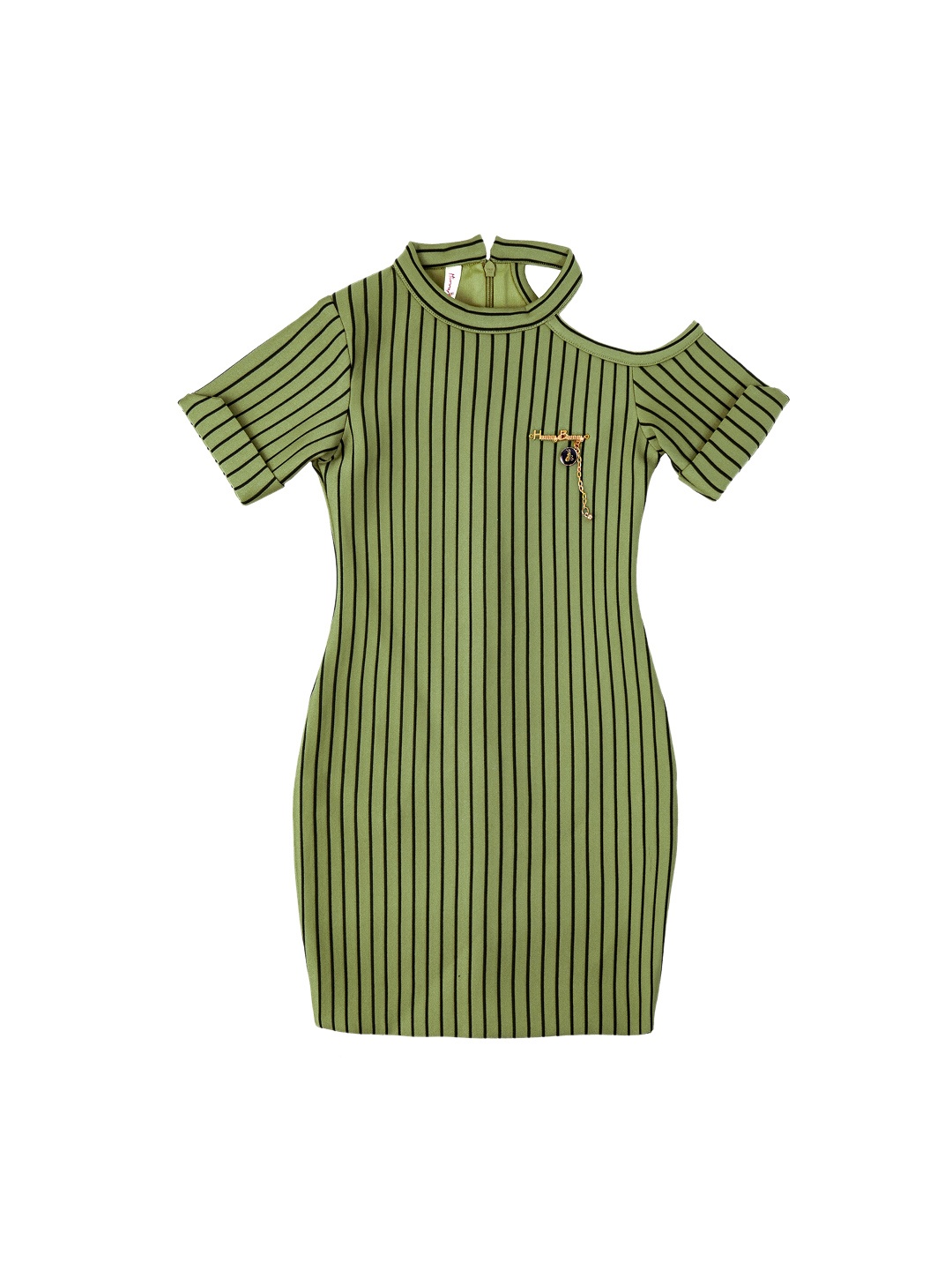 

Hunny Bunny Girls Green & Black Striped Sheath Dress
