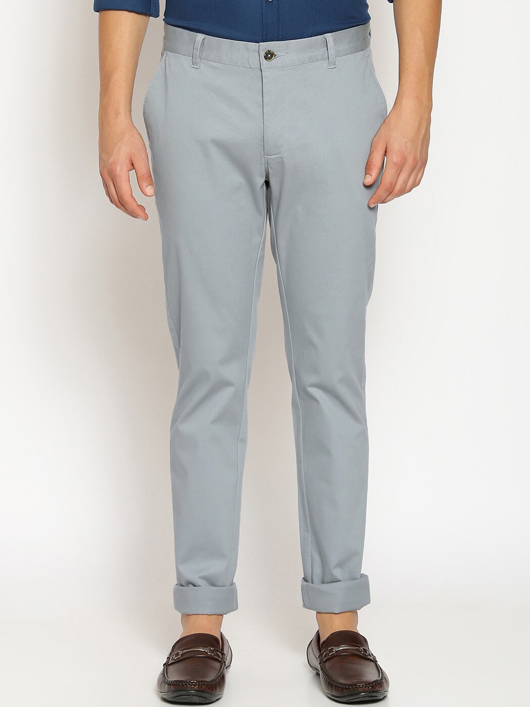 

Basics Men Blue Tapered Fit Solid Regular Trousers