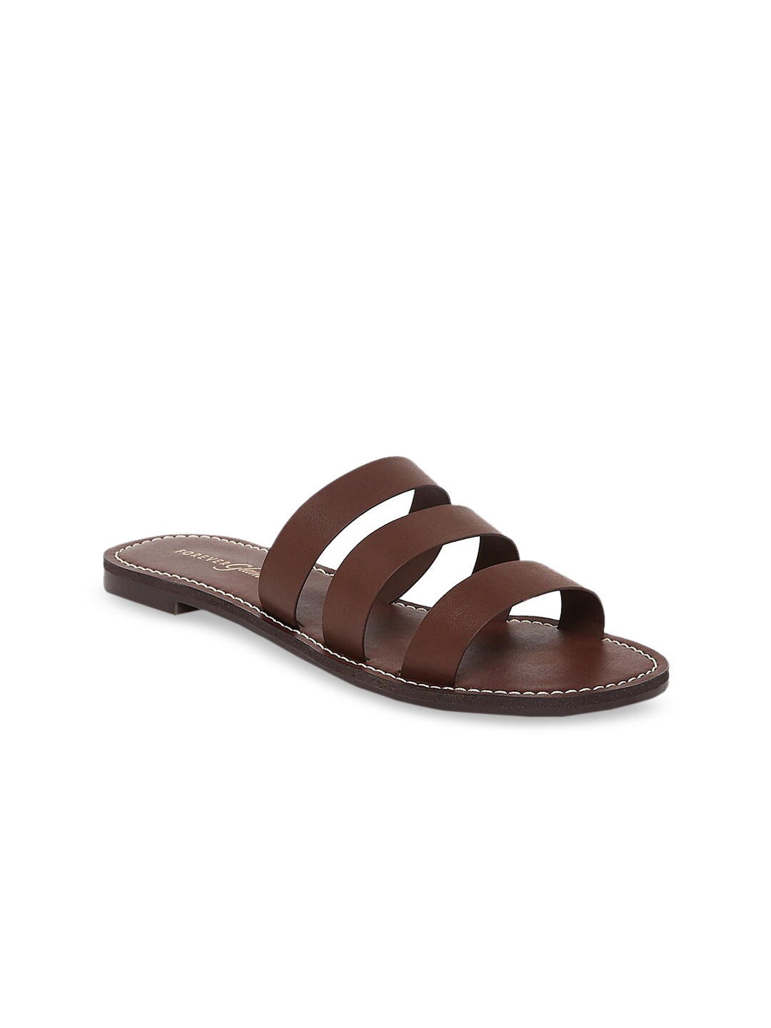 

Forever Glam by Pantaloons Women Brown Solid Open Toe Flats