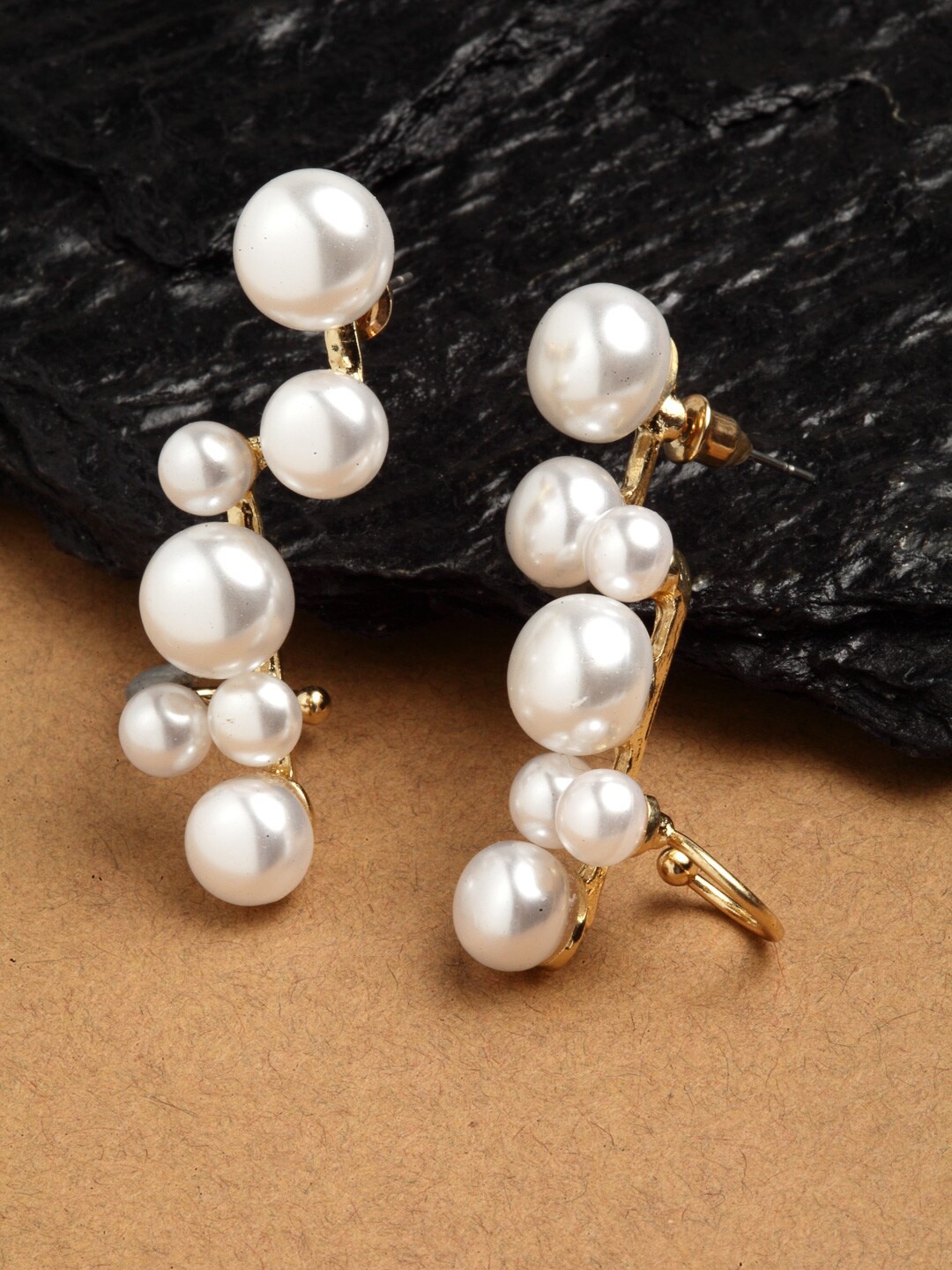 

Ferosh Gold-Toned and White Contemporary Ear Cuffs