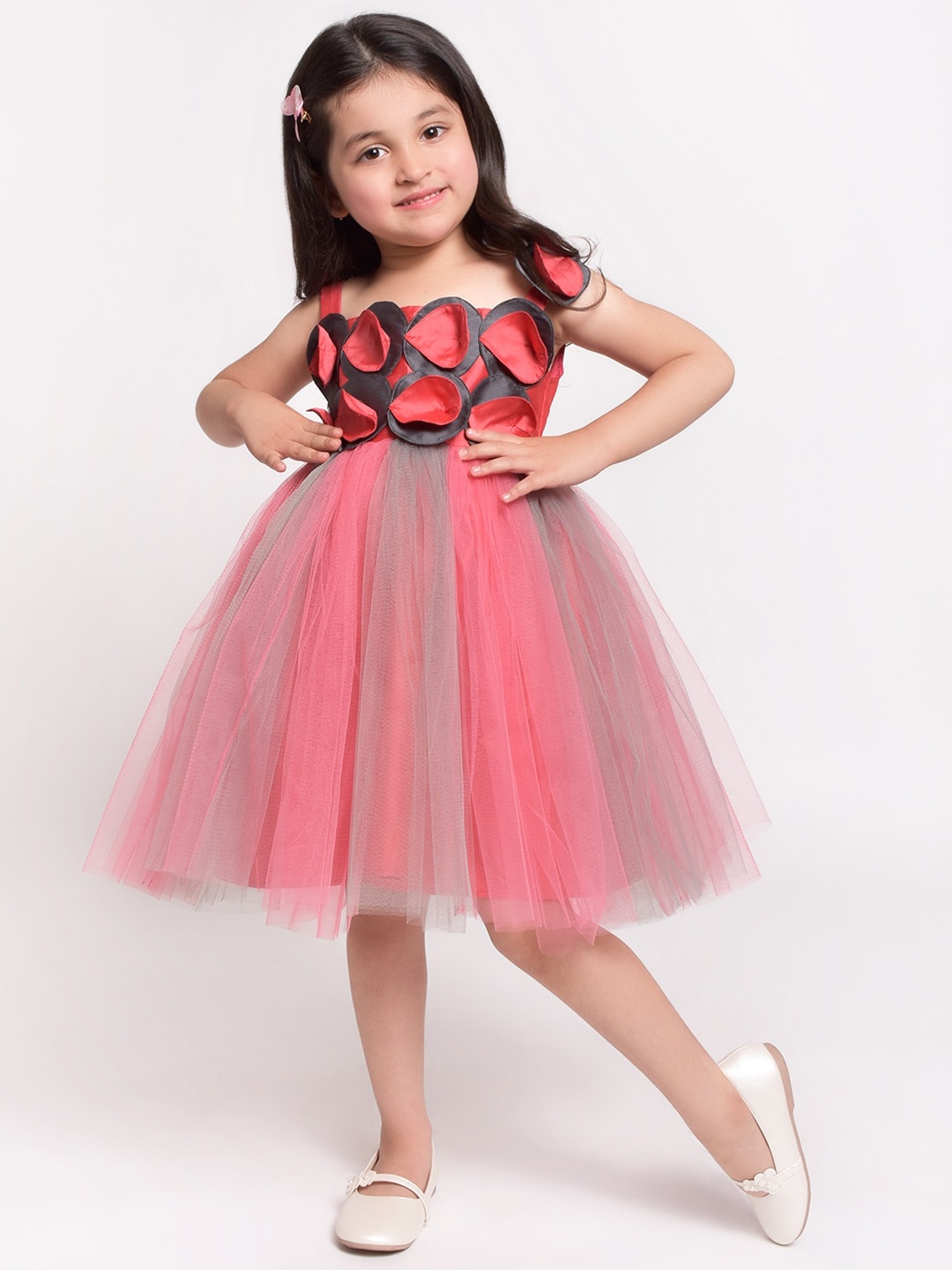 

Jelly Jones Girls Rose Gold Self Design Fit and Flare Dress