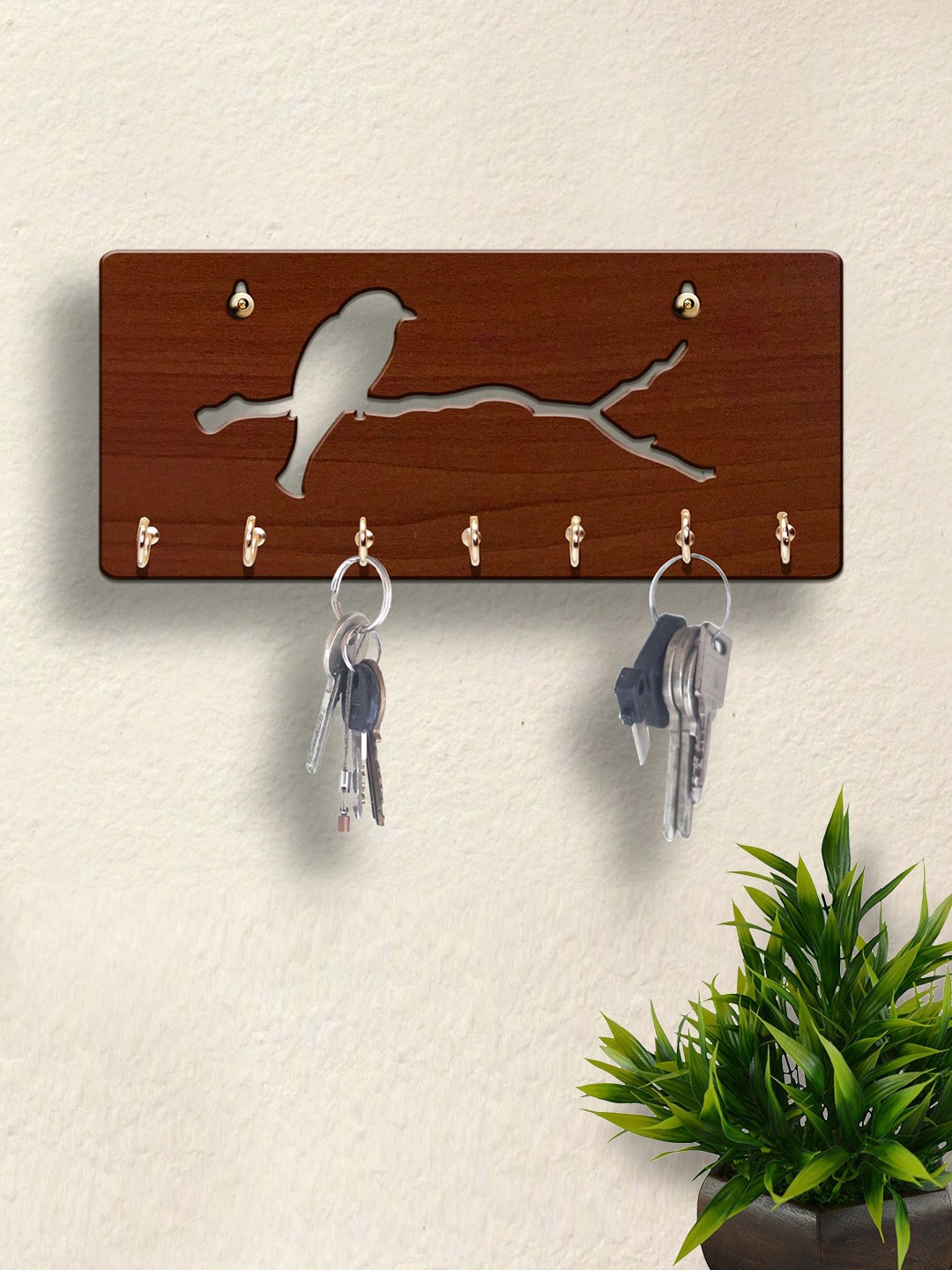 

ROMEE Coffee Brown Wooden Key Holder